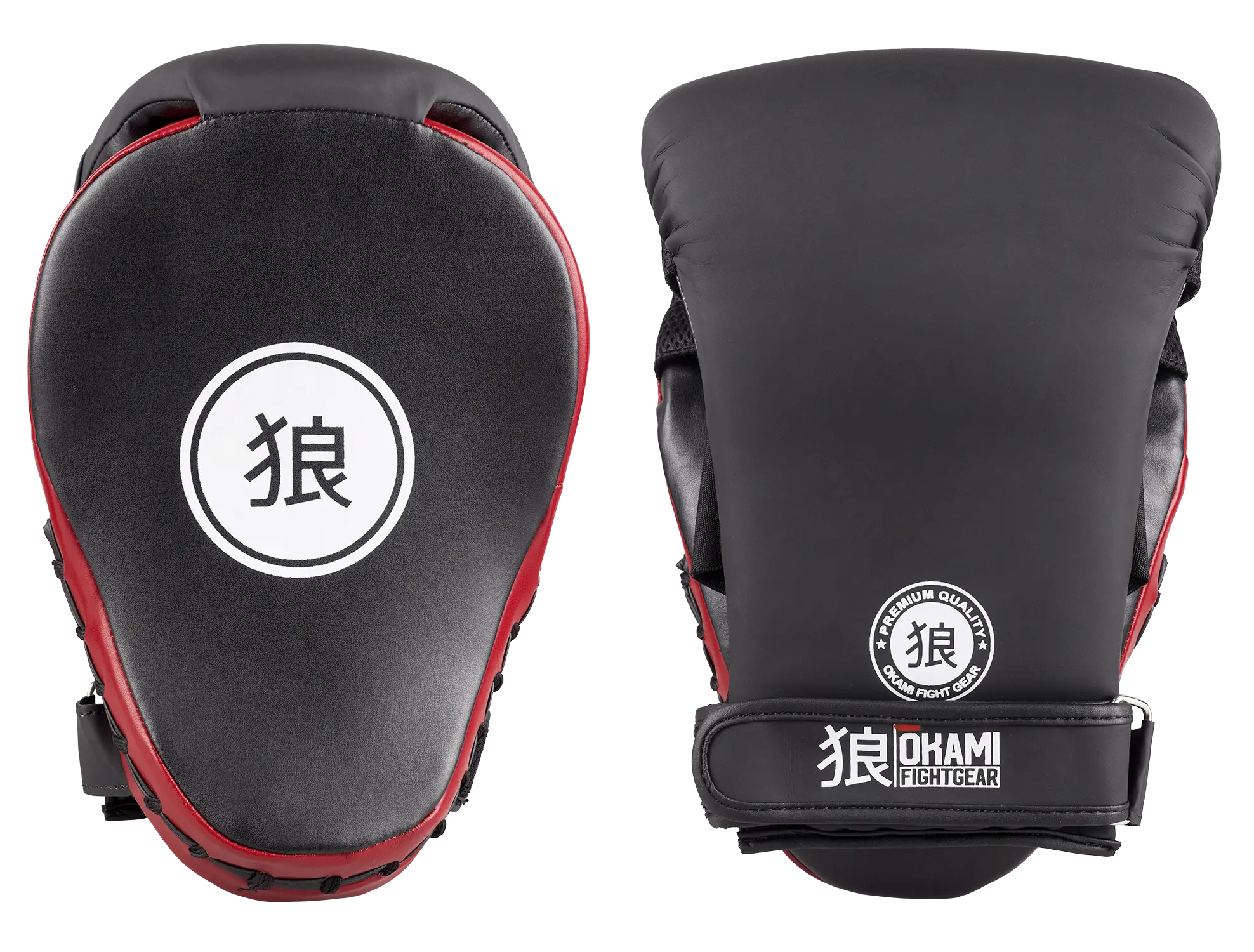 OKAMI FIGHTGEAR Coach Mitts Gym Series Black / Red