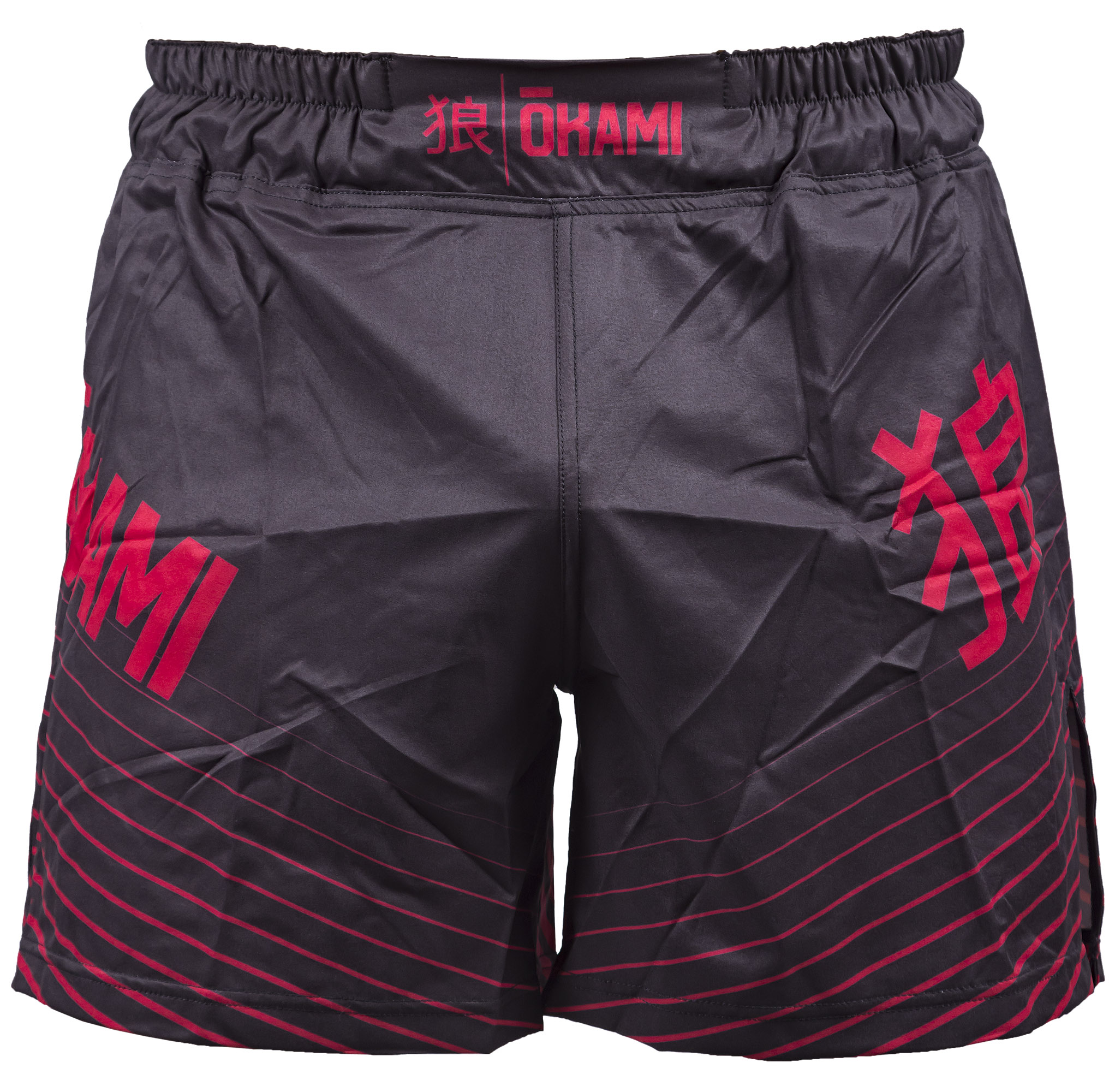 OKAMI Fight Shorts Big Kanji Schwarz