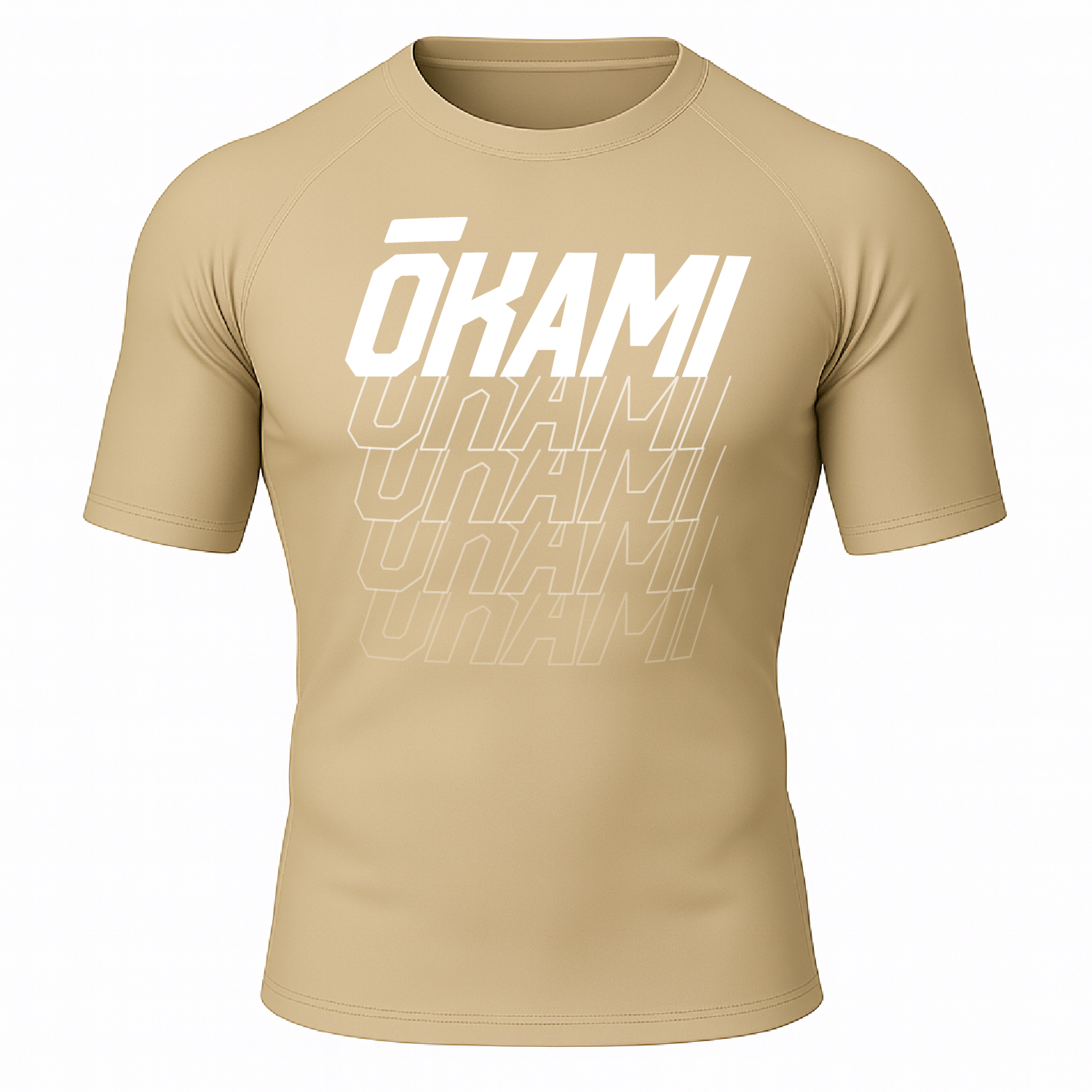 OKAMI Rashguard Logo Sand