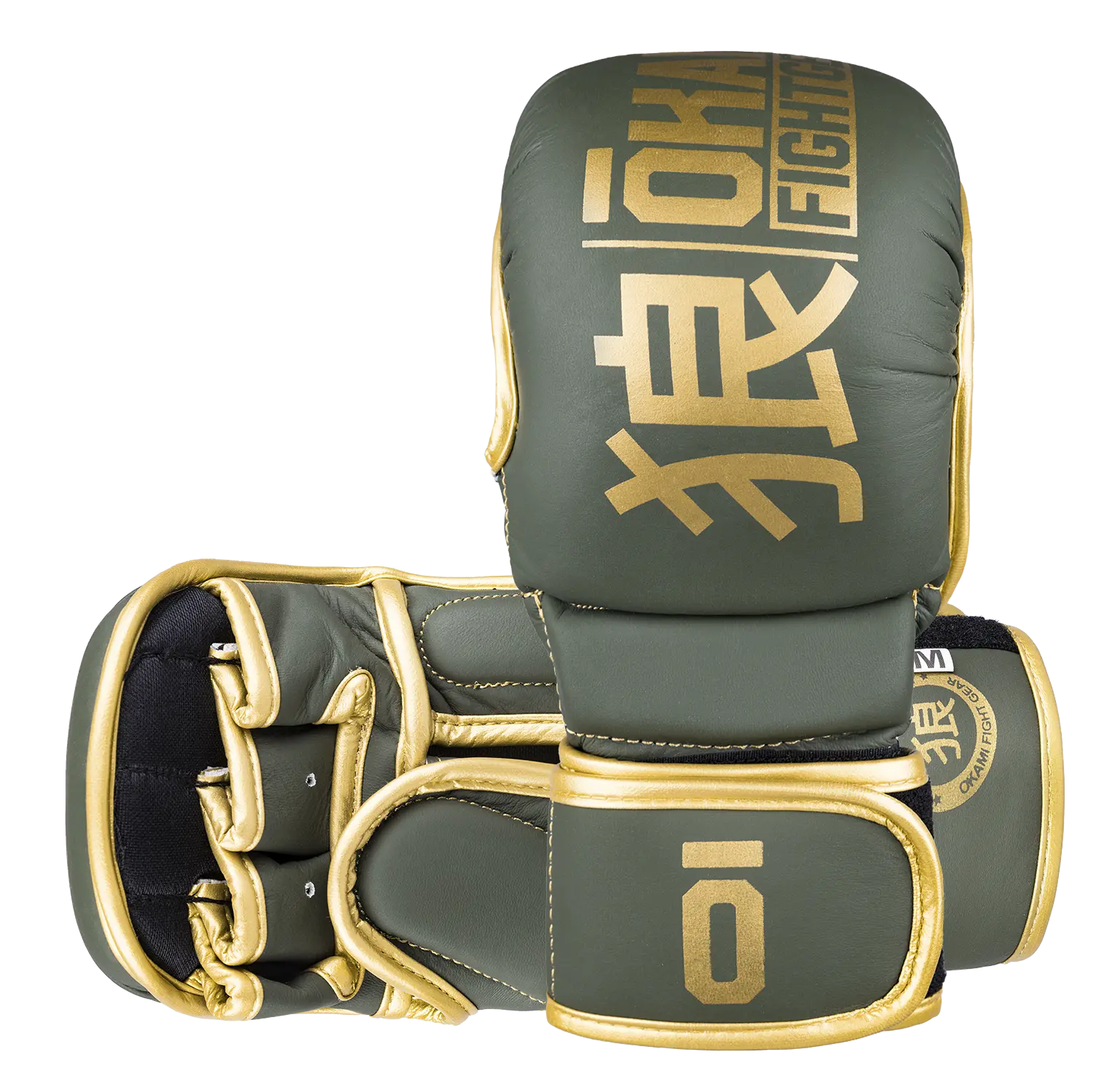OKAMI FIGHTGEAR MMA Sparring Gloves V2 Olive/Gold