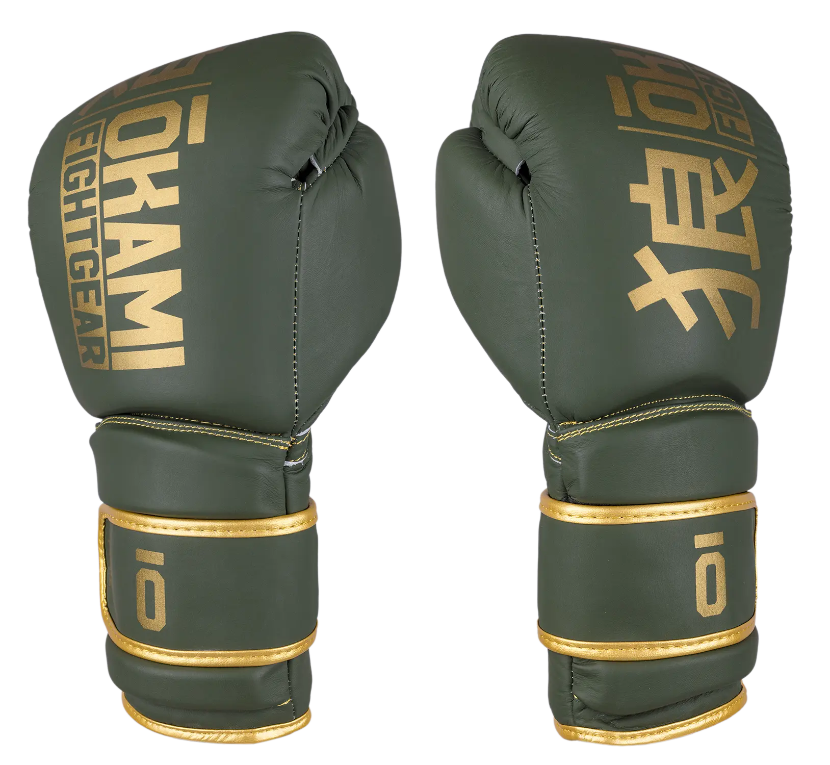 OKAMI FIGHTGEAR Boxing Gloves Competitor V2 Olive/Gold