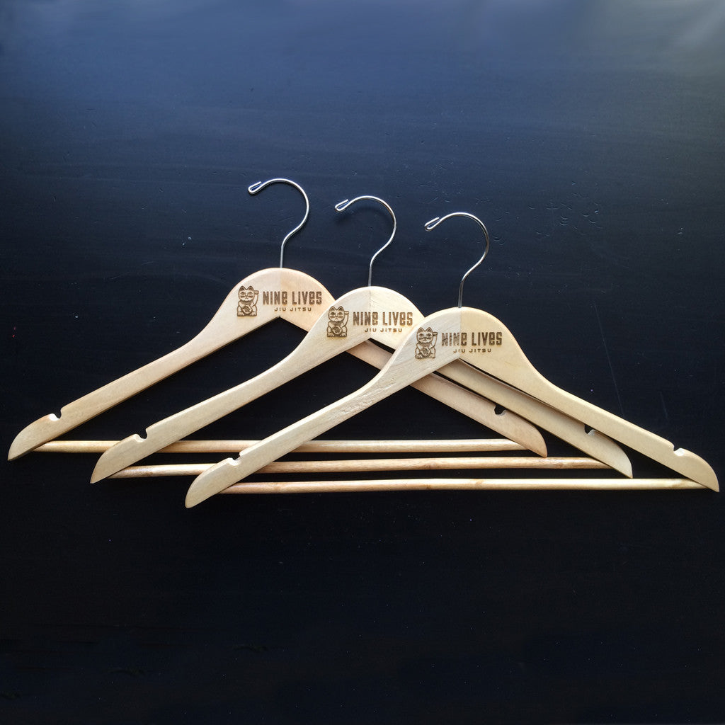 3 Pack - Laser Engraved Wood BJJ Kimono Hanger