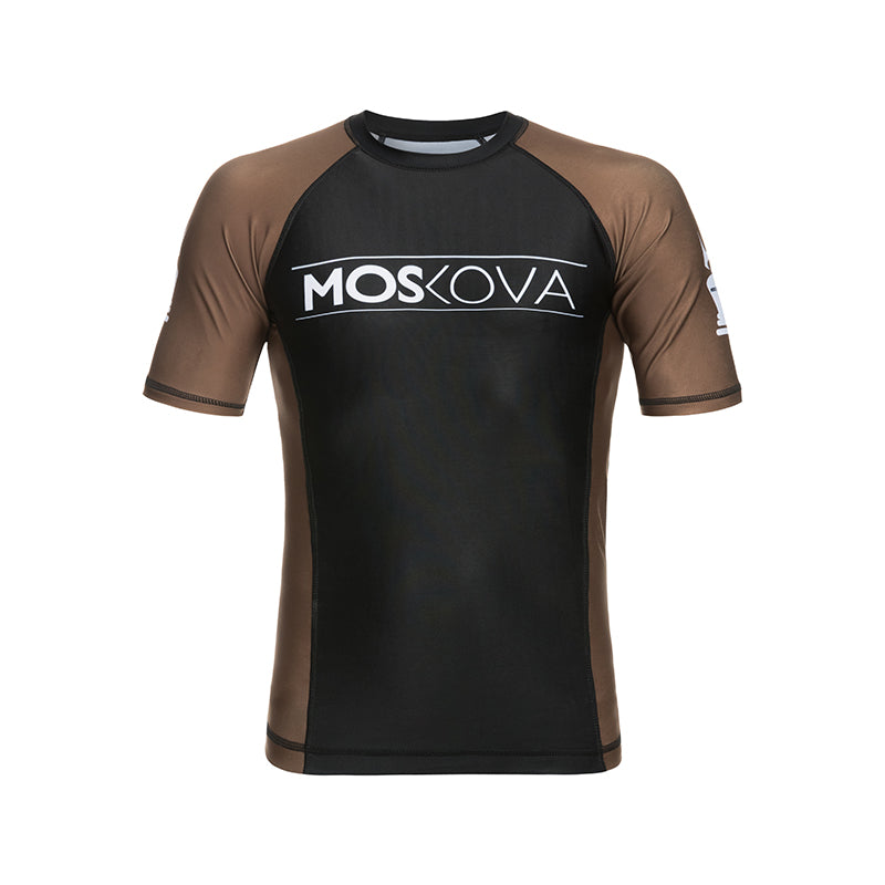 MOSKOVA BJJ RANKED RASHGUARD  BLACK/BROWN - SHORT SLEEVE