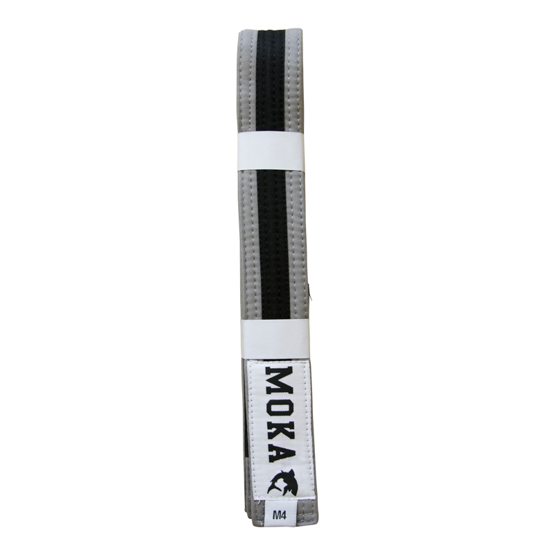 Børne BJJ Bælte - Moka Original - Grå med Sort