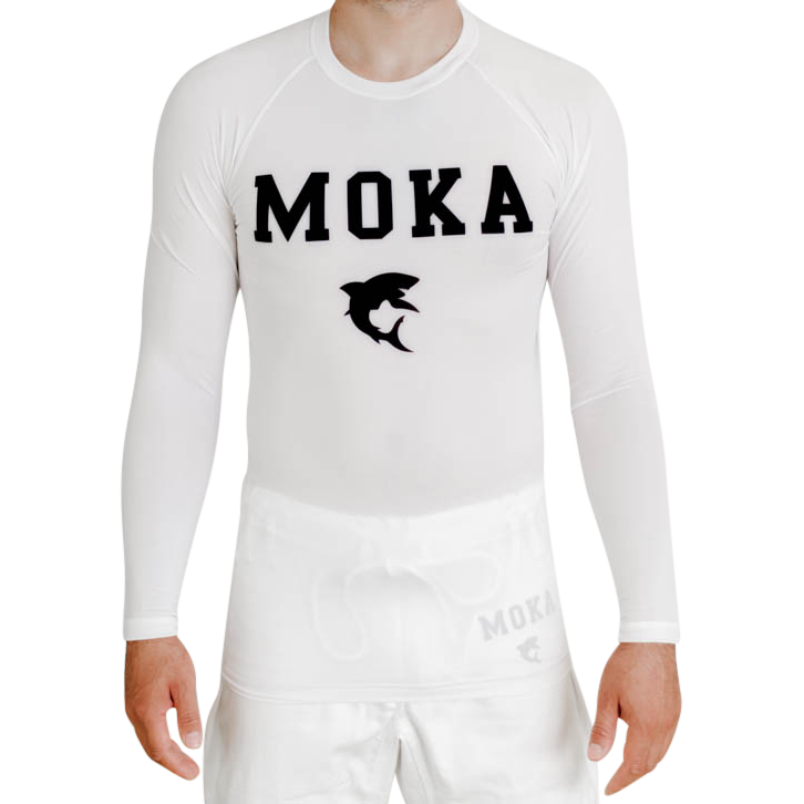 Langærmet Rashguard - Moka Original - Hvid