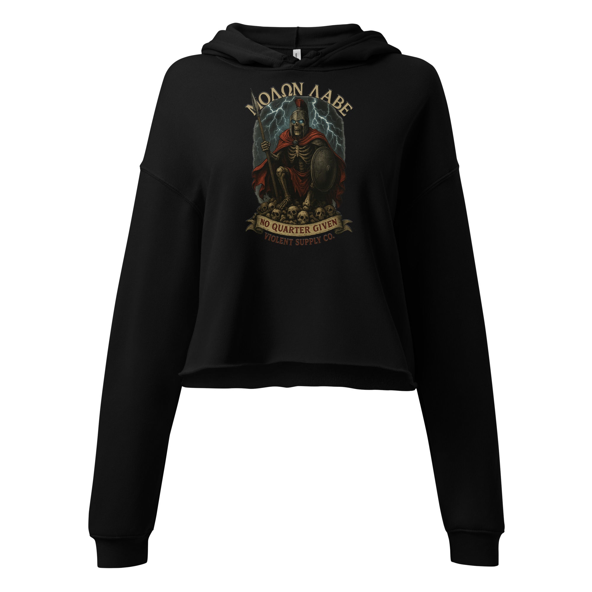 Molon Labe Crop Hoodie