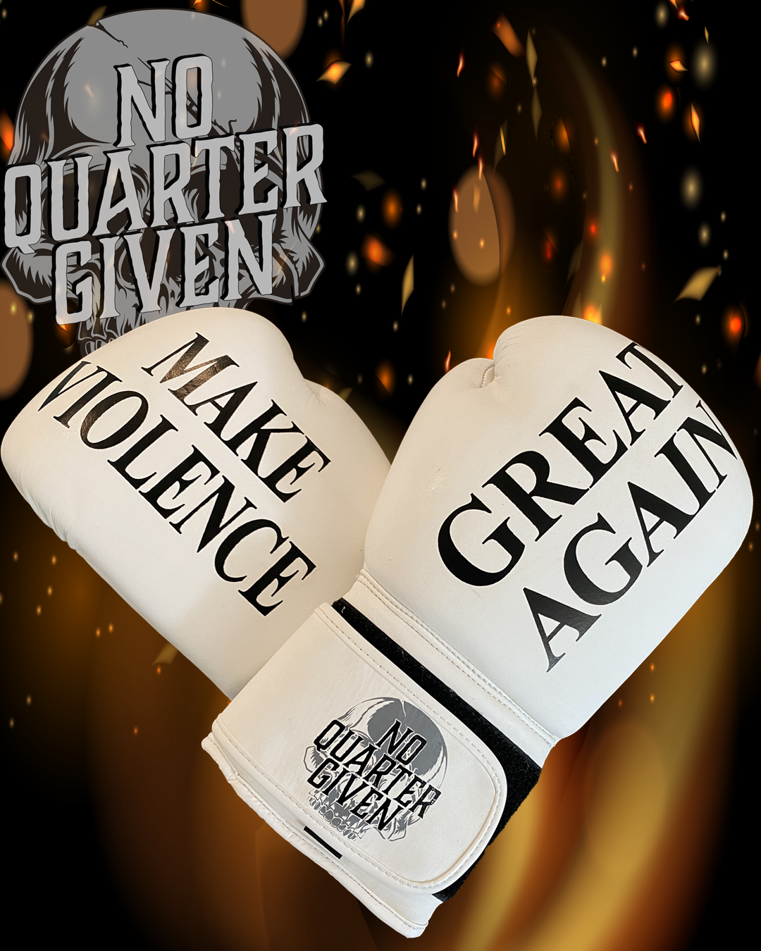 Make Violence Great Again White Leather Gloves