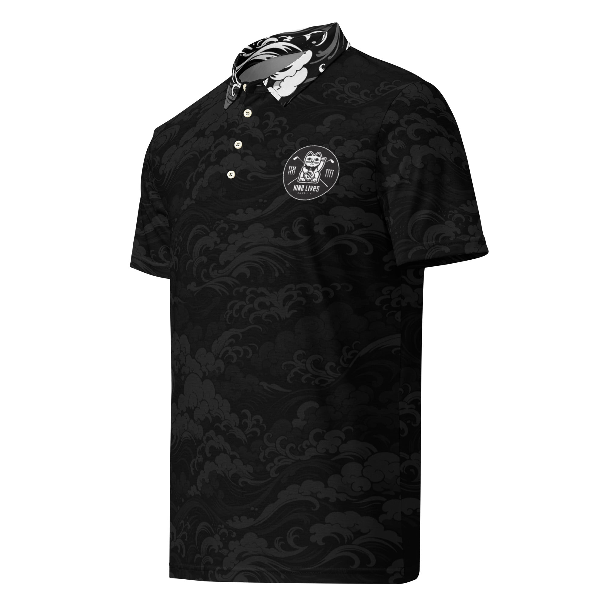 Nine Lives Cloud Cover Men’s Polo - B&W