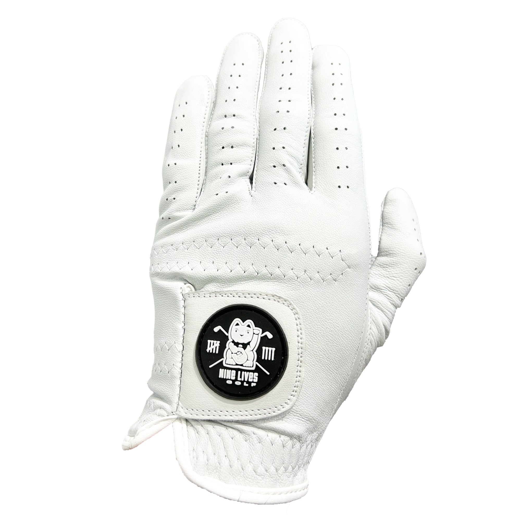 Nine Lives GRIPS White Golf Glove