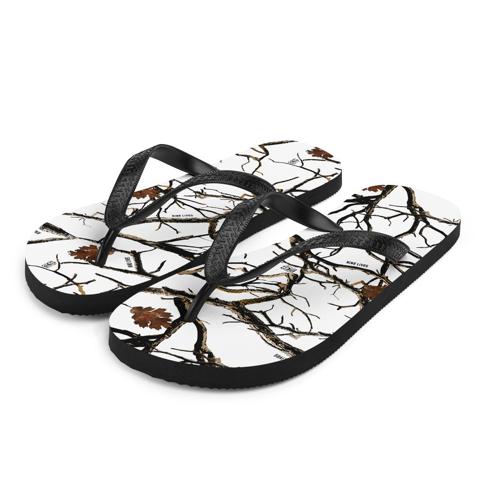 Snow Tree Camo Flip-Flops - Camo White