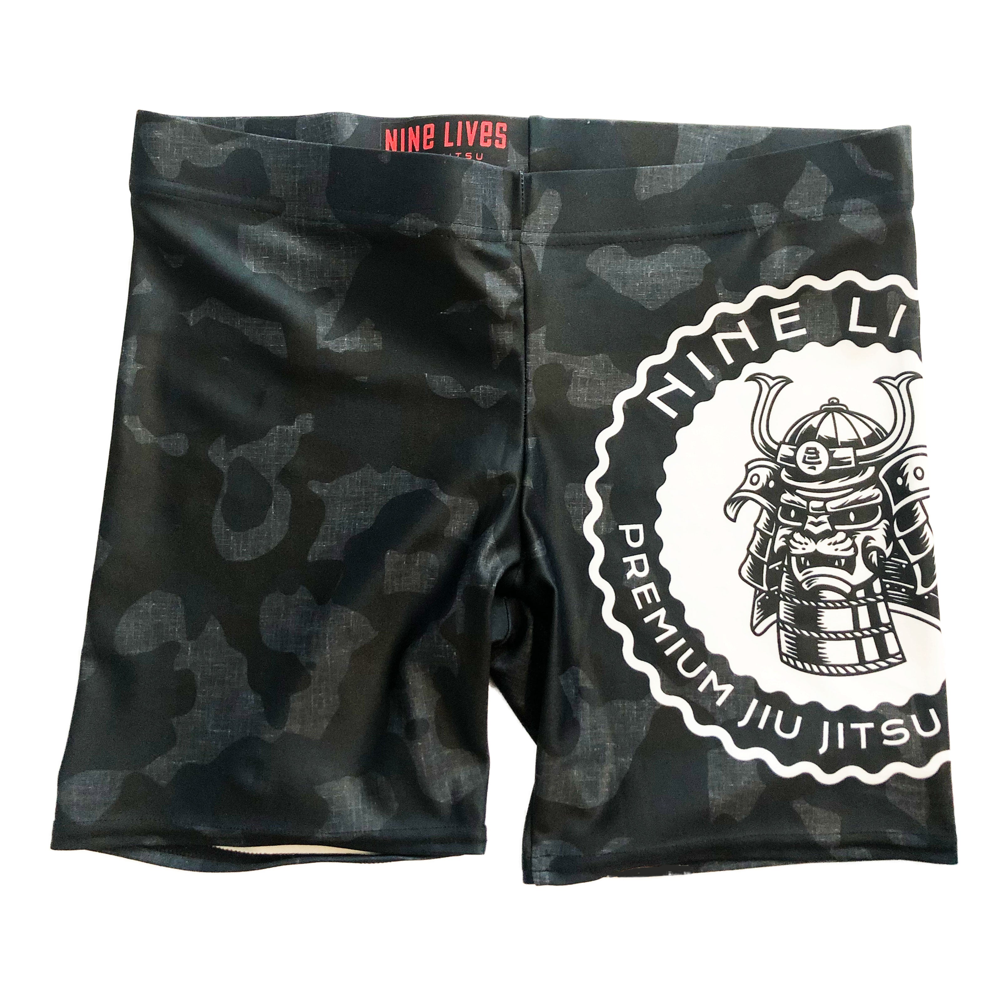Samurai Cat Vale Tudo Shorts - Camo Black