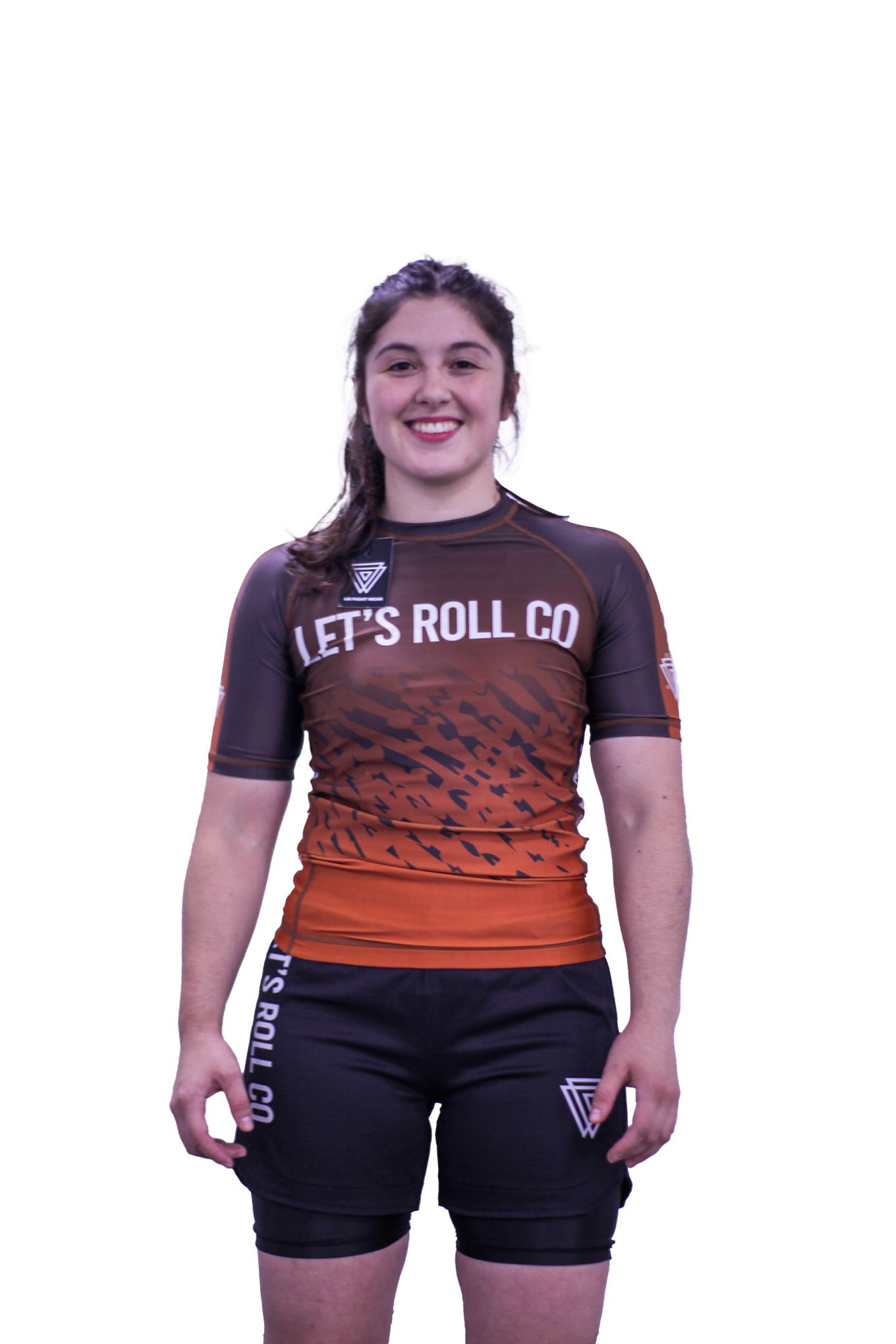 Rashguard Let’s Roll Train Hard Marron