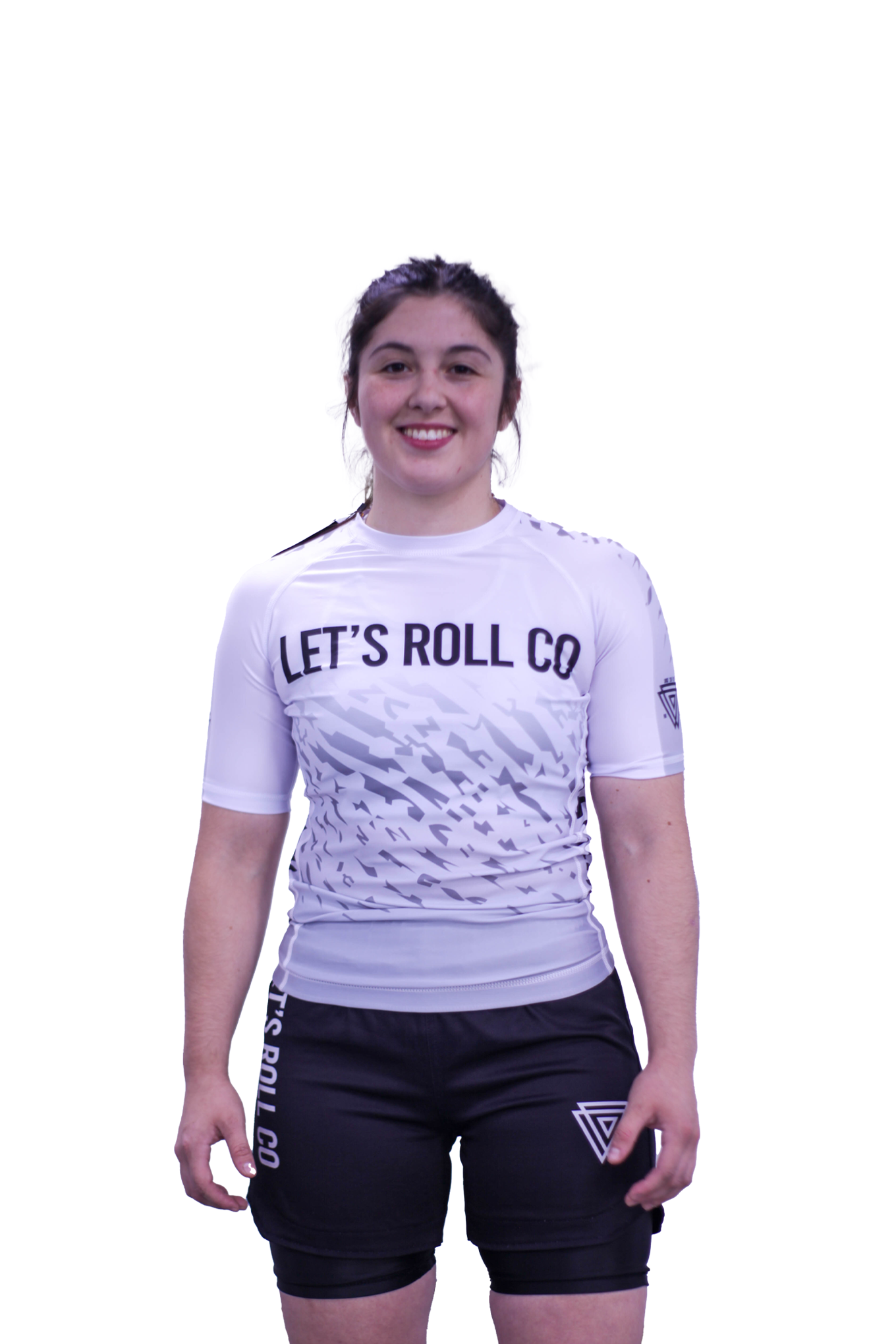 Rashguard Let’s Roll Train Hard Blanca