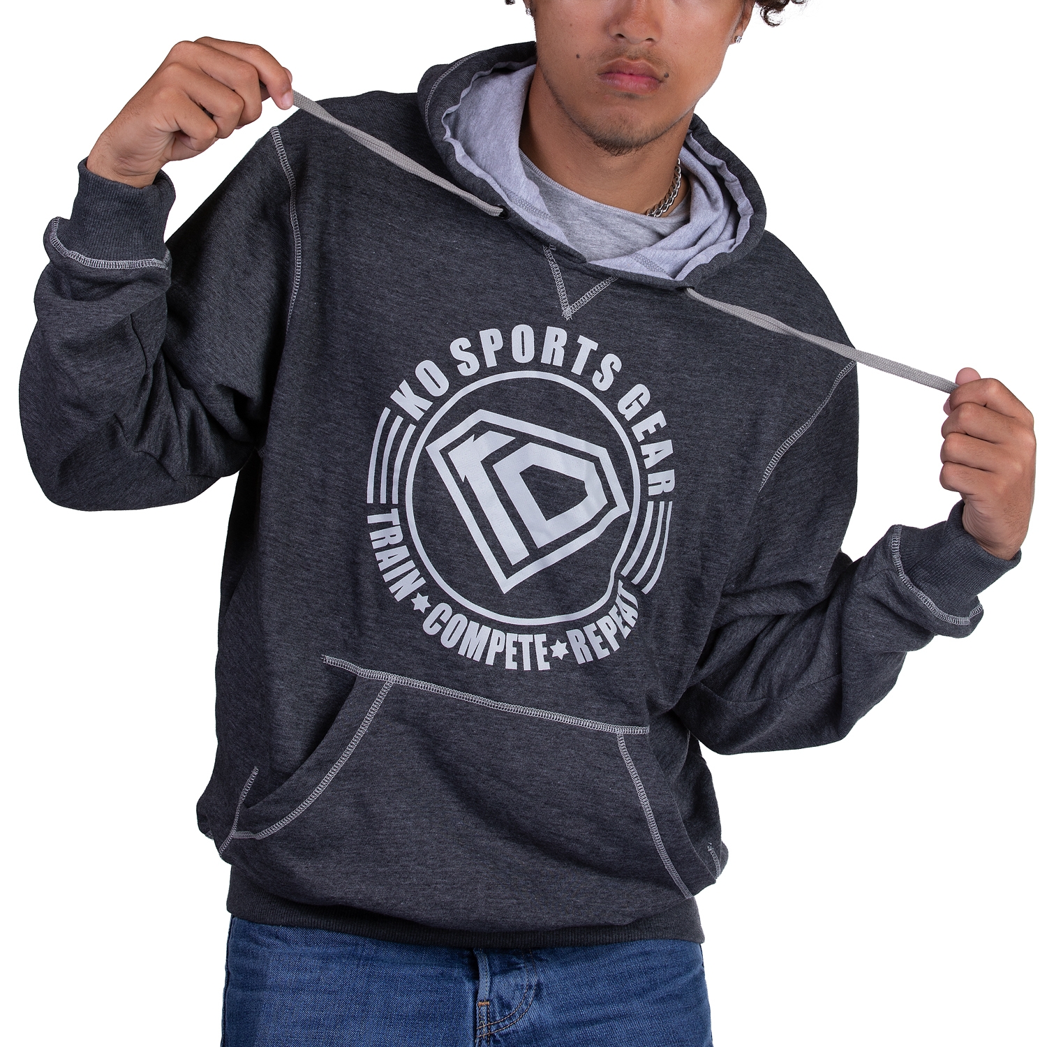 KO Sports Gear Pullover Hooded Sweatshirt – Gray
