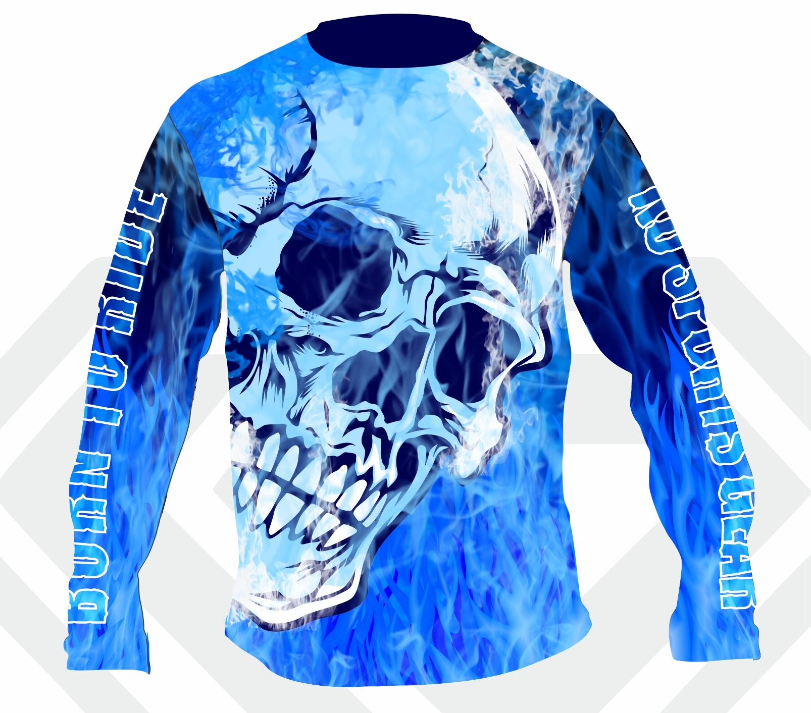 Motocross Jersey from KO Sports Gear – Blue Flaming Skull
