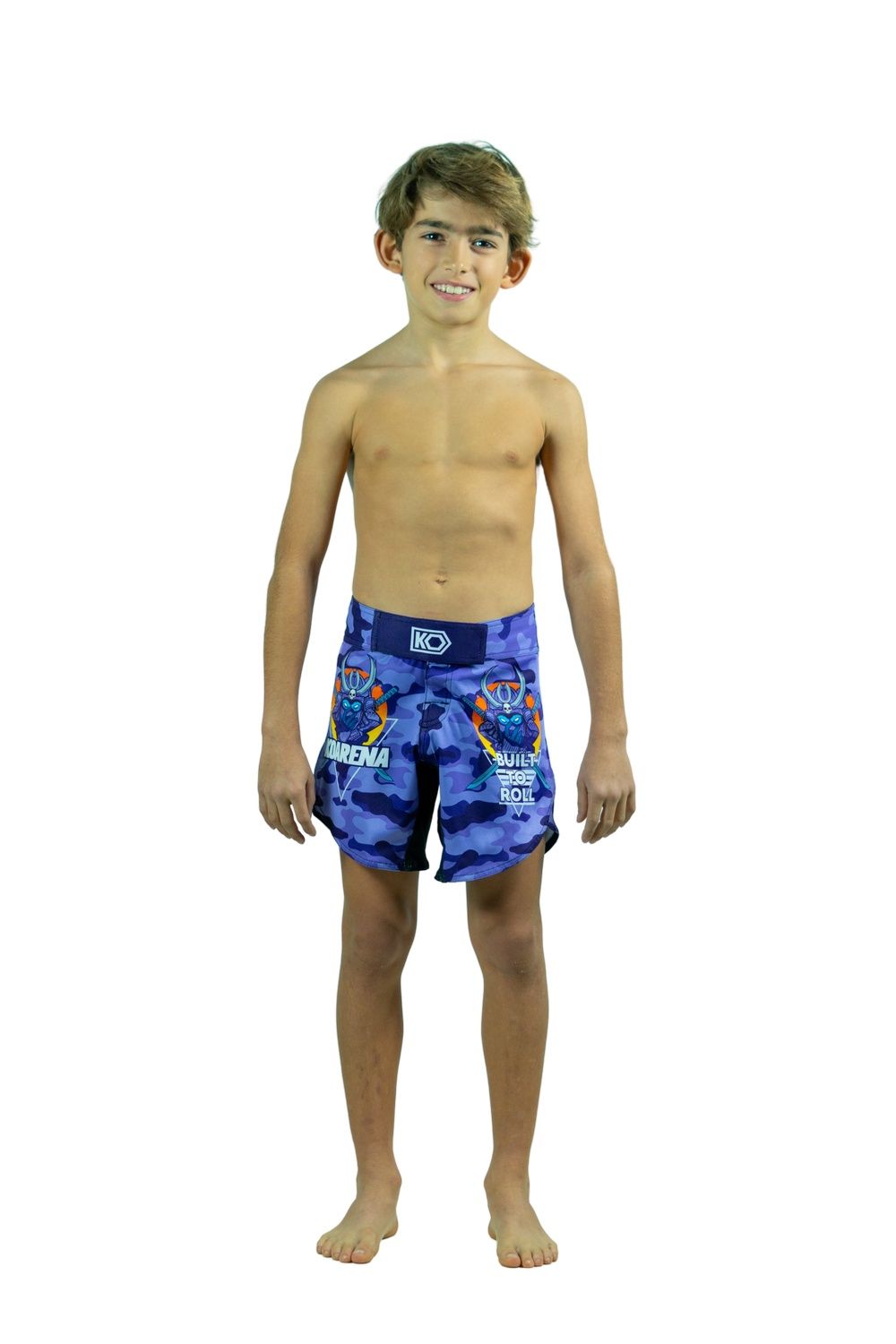 KOARENA Wordless Samurai Kids Fight Shorts Purple Camo