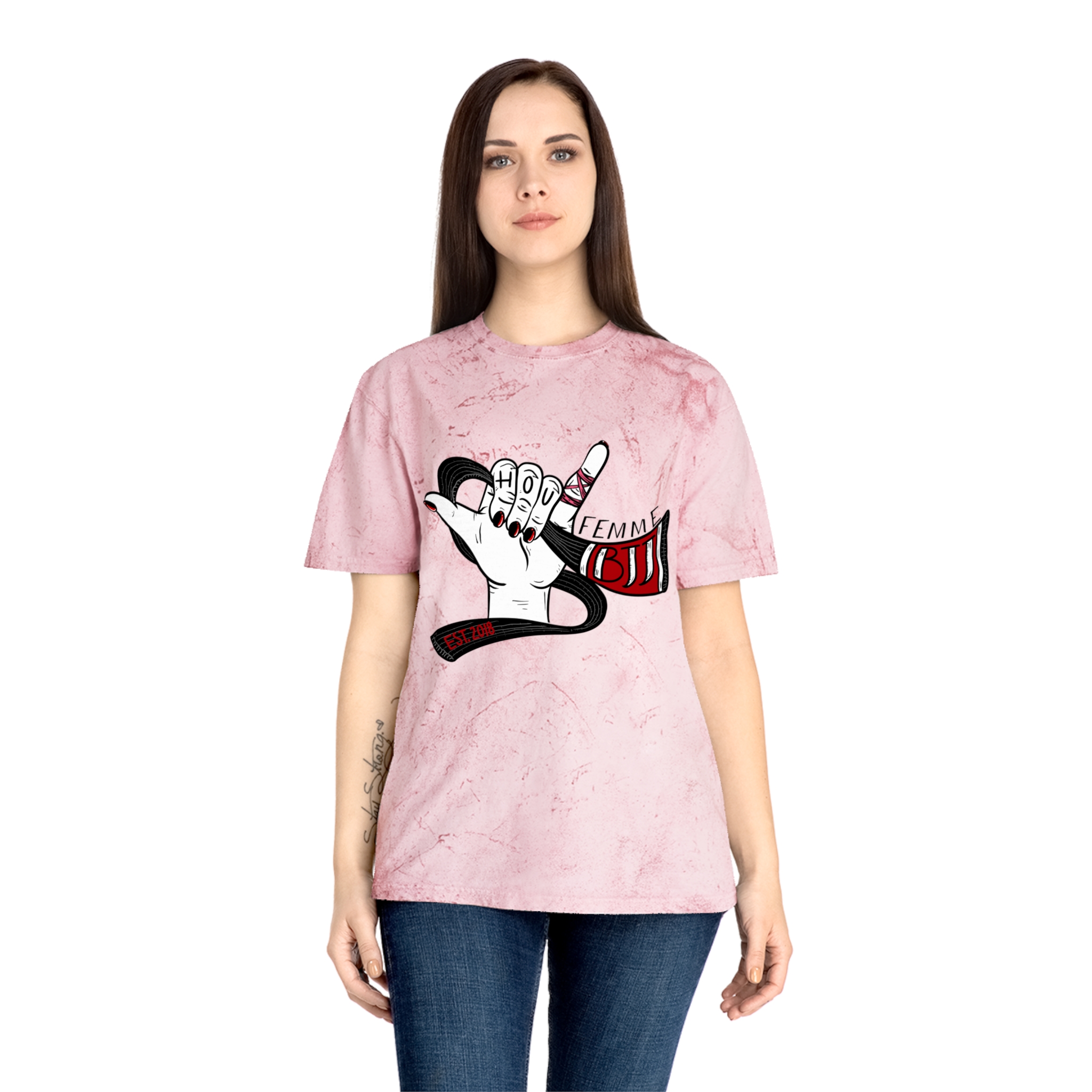 Houston Femme BJJ Original Colorblast Tee