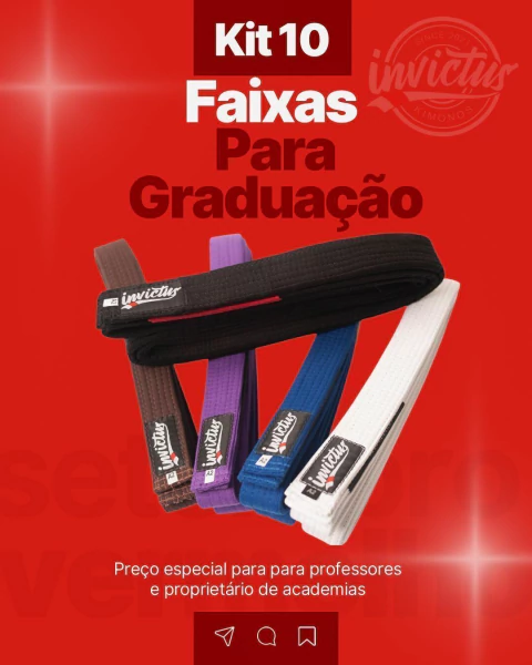 KIT 10 Faixa Jiu Jitsu