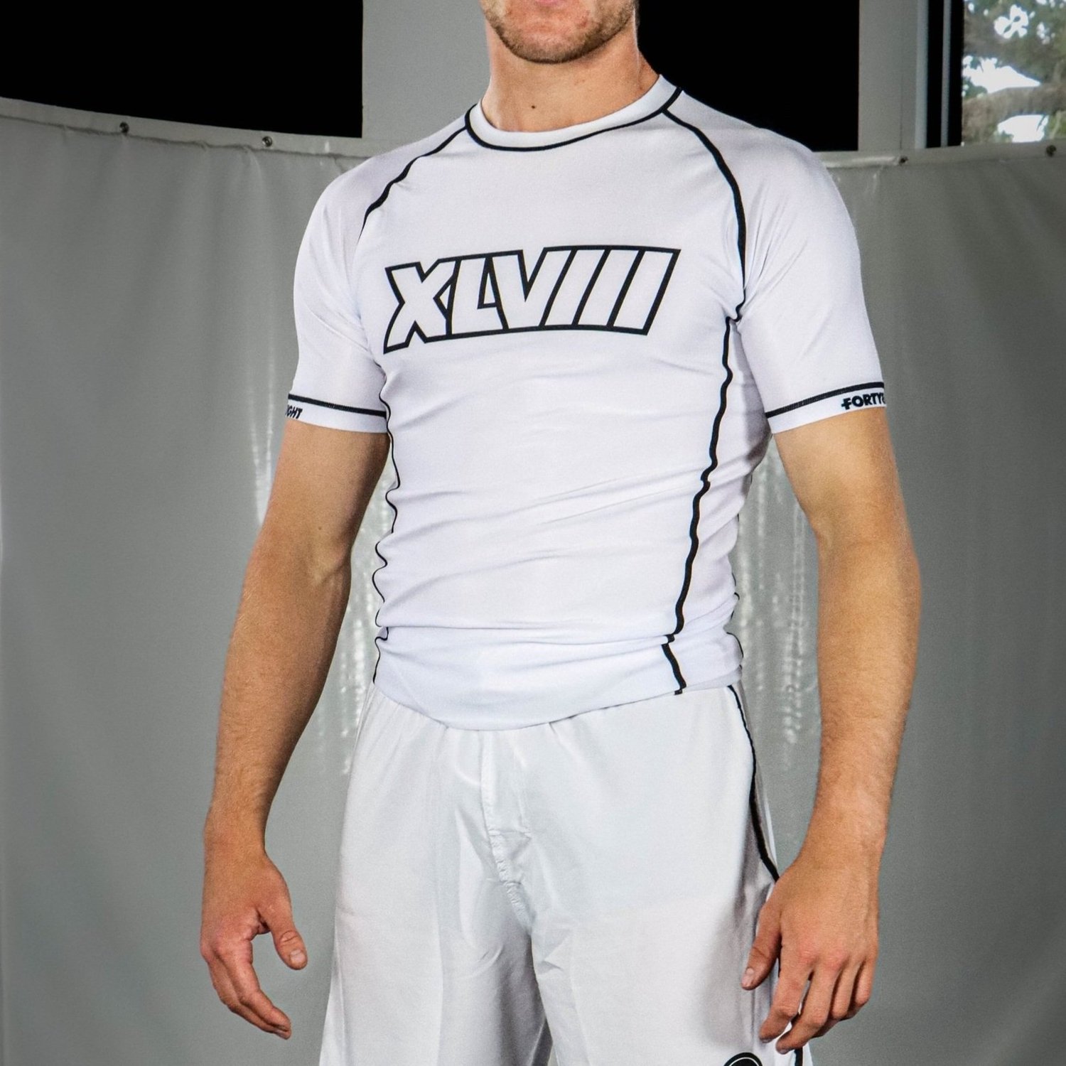 Fortyeight White Smoke Rash Guard — Fortyeight Fight Wear