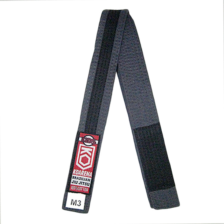 KOARENA Cinturón IBJJF Niño Gris-Negro