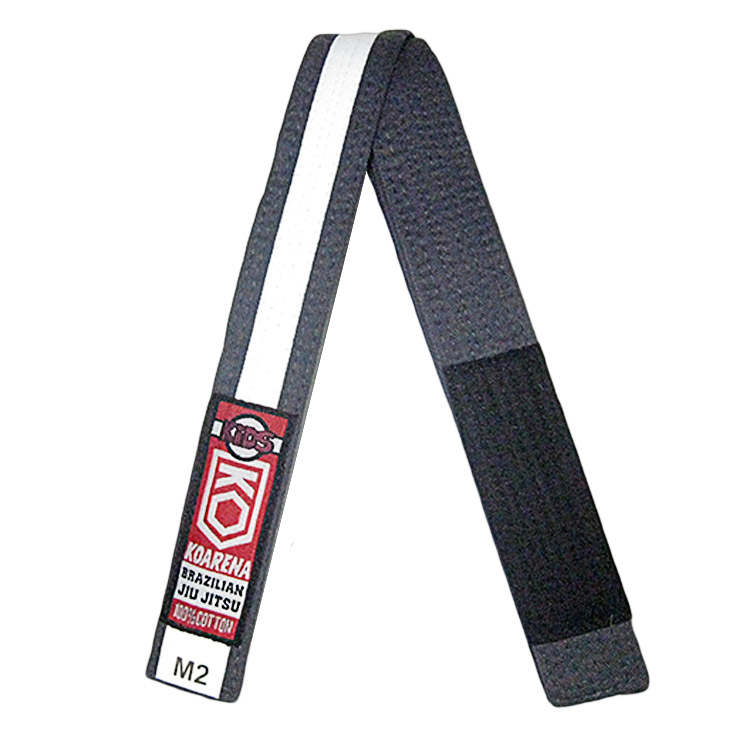 KOARENA Cinturón IBJJF Niño Gris-Blanco