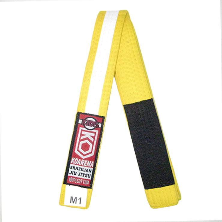 KOARENA Cinturón IBJJF Niño Amarillo-Blanco