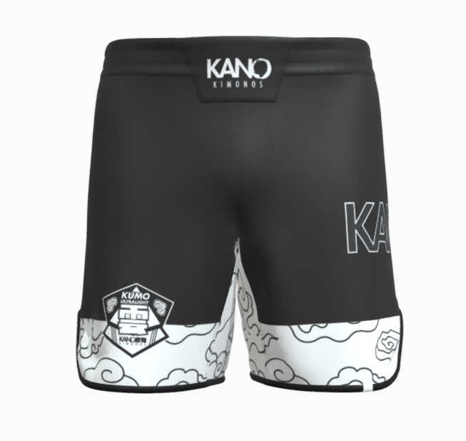 BJJ / MMA FIGHTSHORTS KUMO ULTRALIGHT BLACK/WHITE
