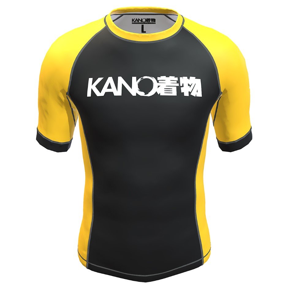 BJJ RASHGUARD KIDS COMPETITION YELLOW BELT SHORT SLEEVES