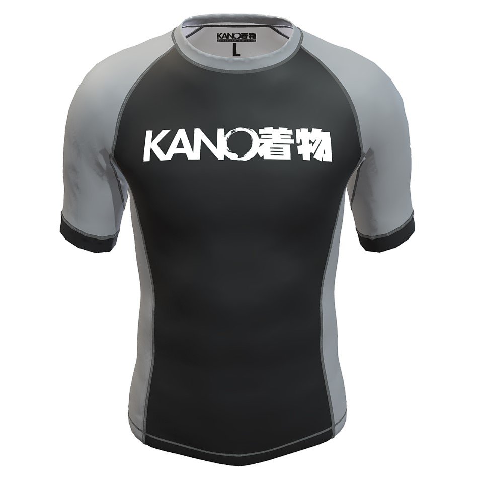 BJJ RASHGUARD KIDS COMPETITION GREY BELT SHORT SLEEVES