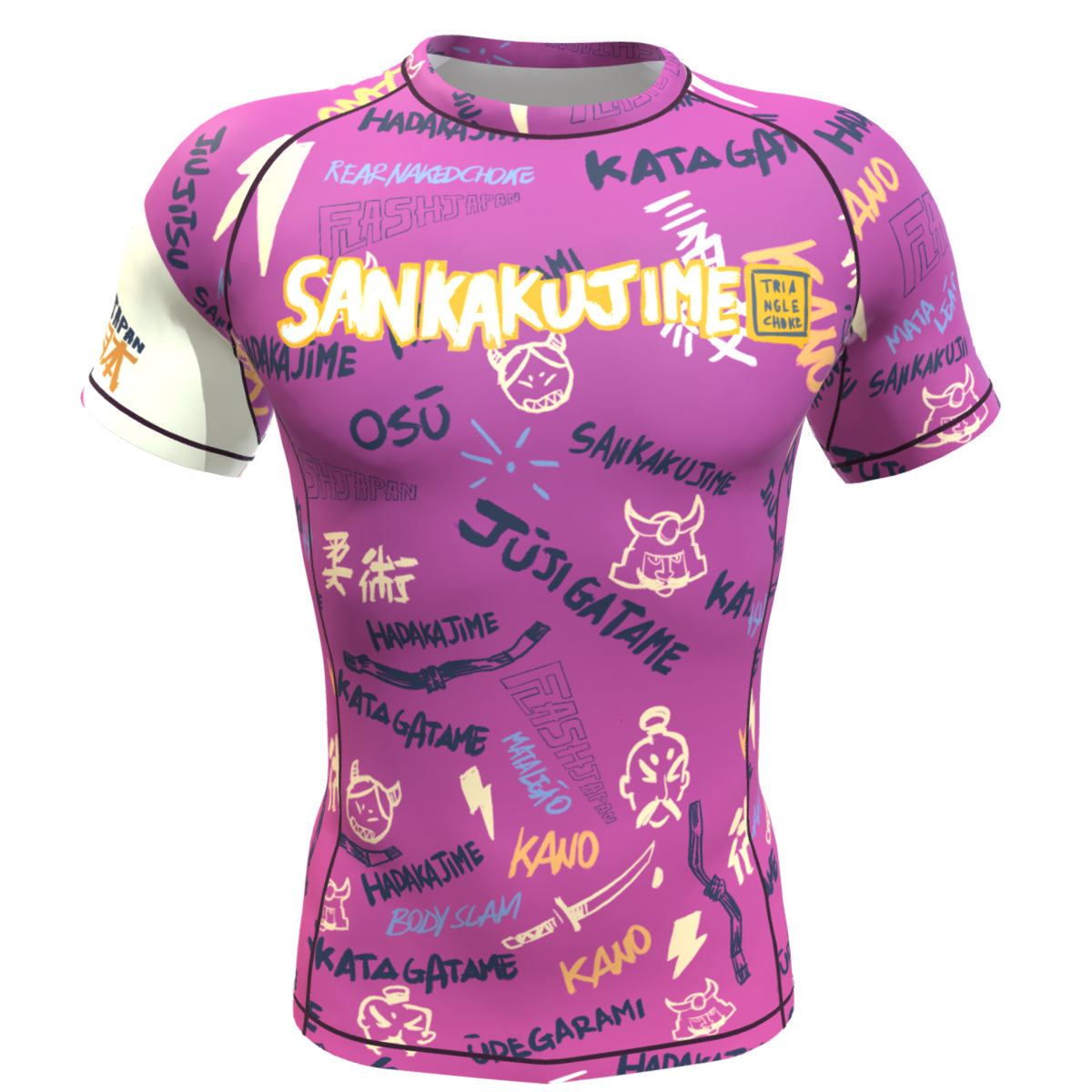 BJJ RASHGUARD SANKAKU JIME SHORT SLEEVES