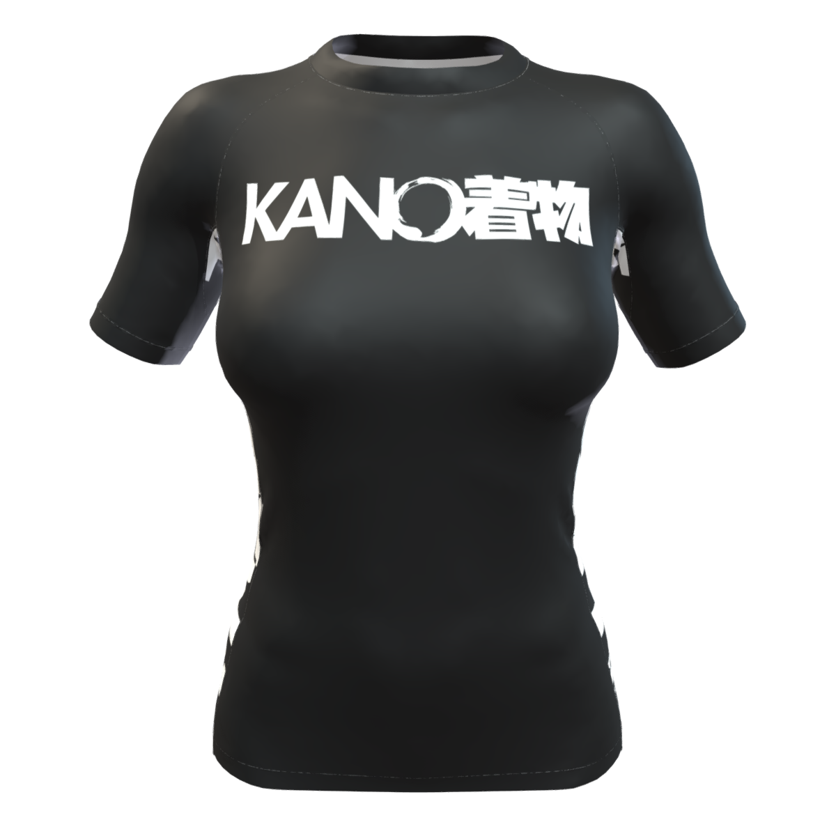 BJJ RASHGUARD FEMALE COMPETITION WHITE BELT SHORT SLEEVES