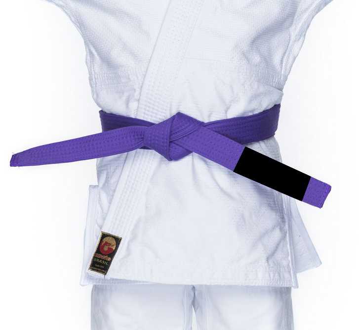 Faixa Dragão Jiu Jitsu Roxa Ponta Preta Adulto