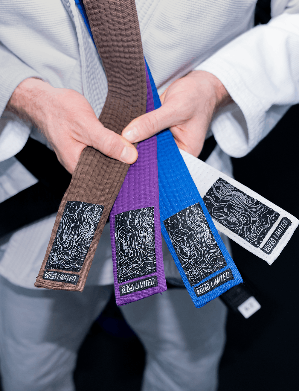 OCTOPUS Limited Edition / BJJ pásek – Bílý, Modrý, Fialový, Hnědý, Černý