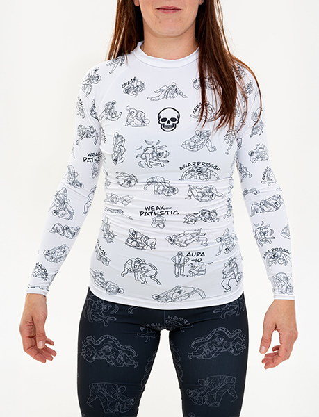 Chokes’n’Bones / Dámský rashguard s dlouhým rukávem – bílý
