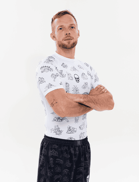 Chokes’n’Bones / Pánský rashguard krátkým rukávem – bílý