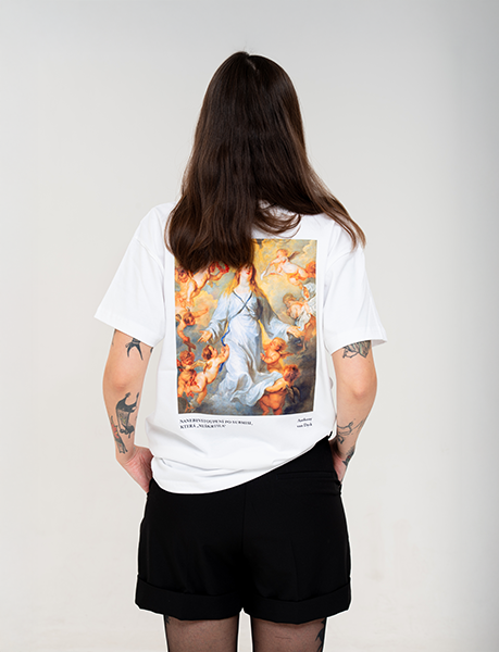 NANEBEVSTOUPENÍ / oversize triko – dámské bílé