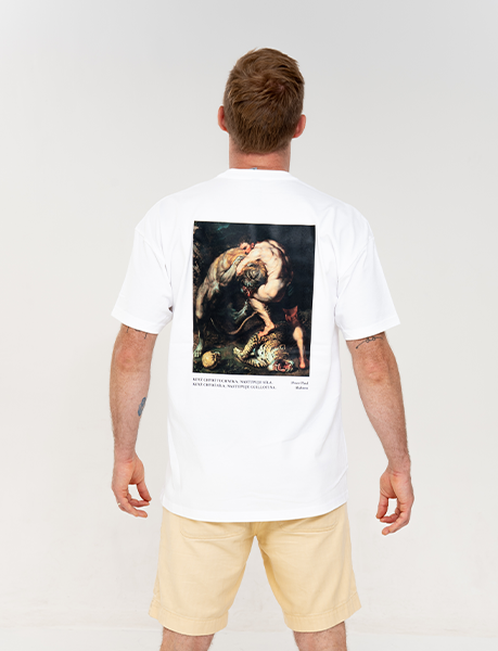 GUILLOTINA / oversize triko – pánské bílé