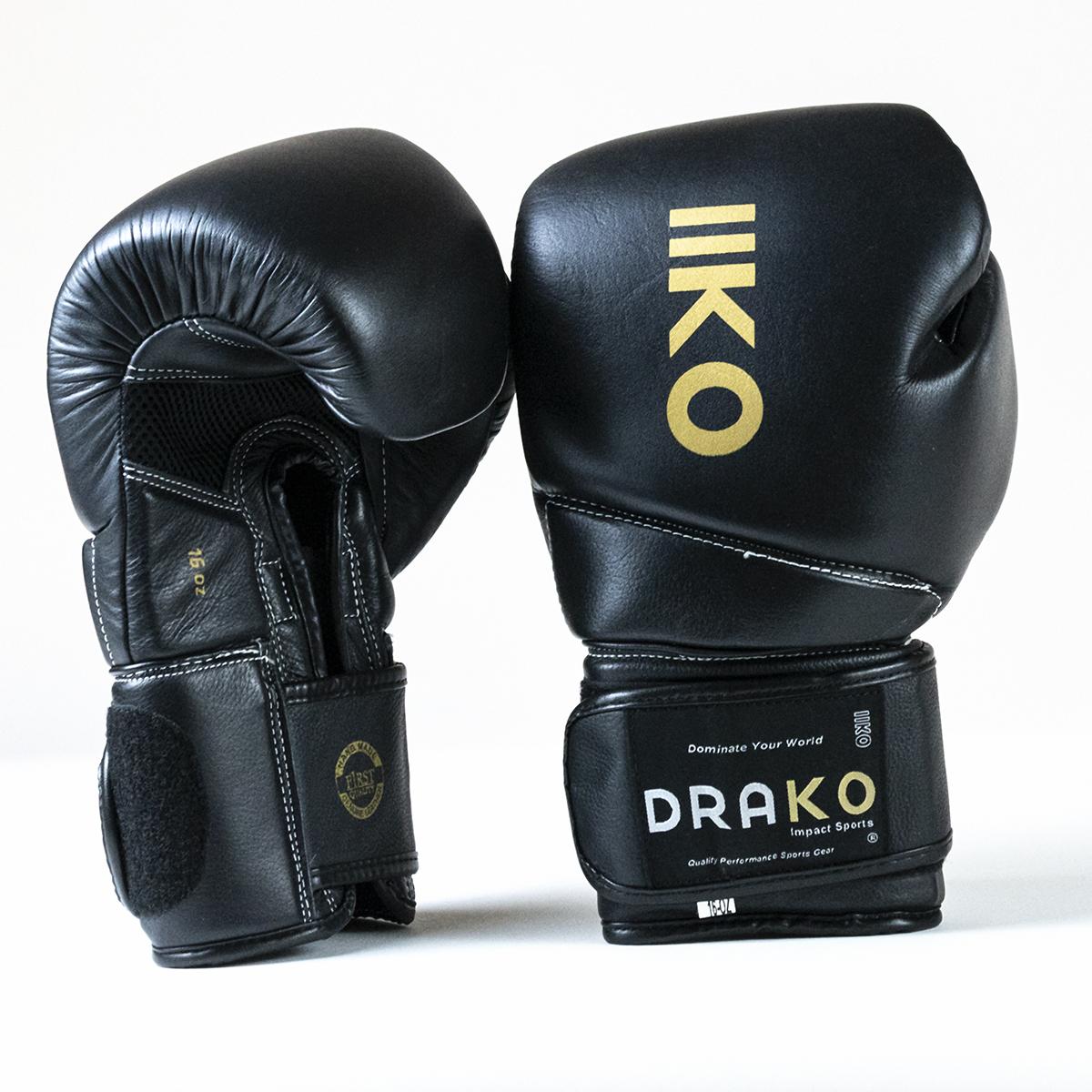 Elite Gold Boxing Gloves Drako