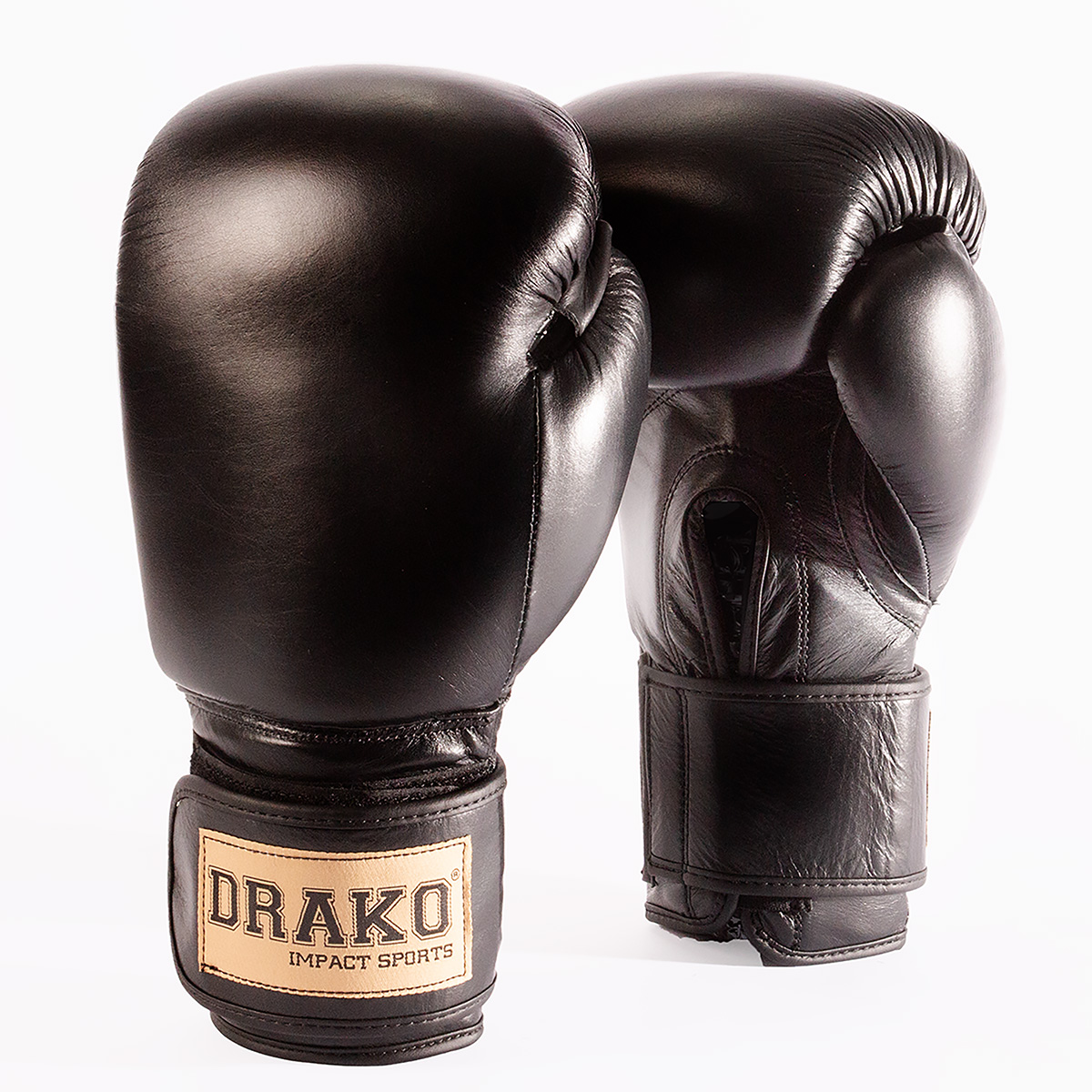 Classic Leather Black Boxing Gloves Drako