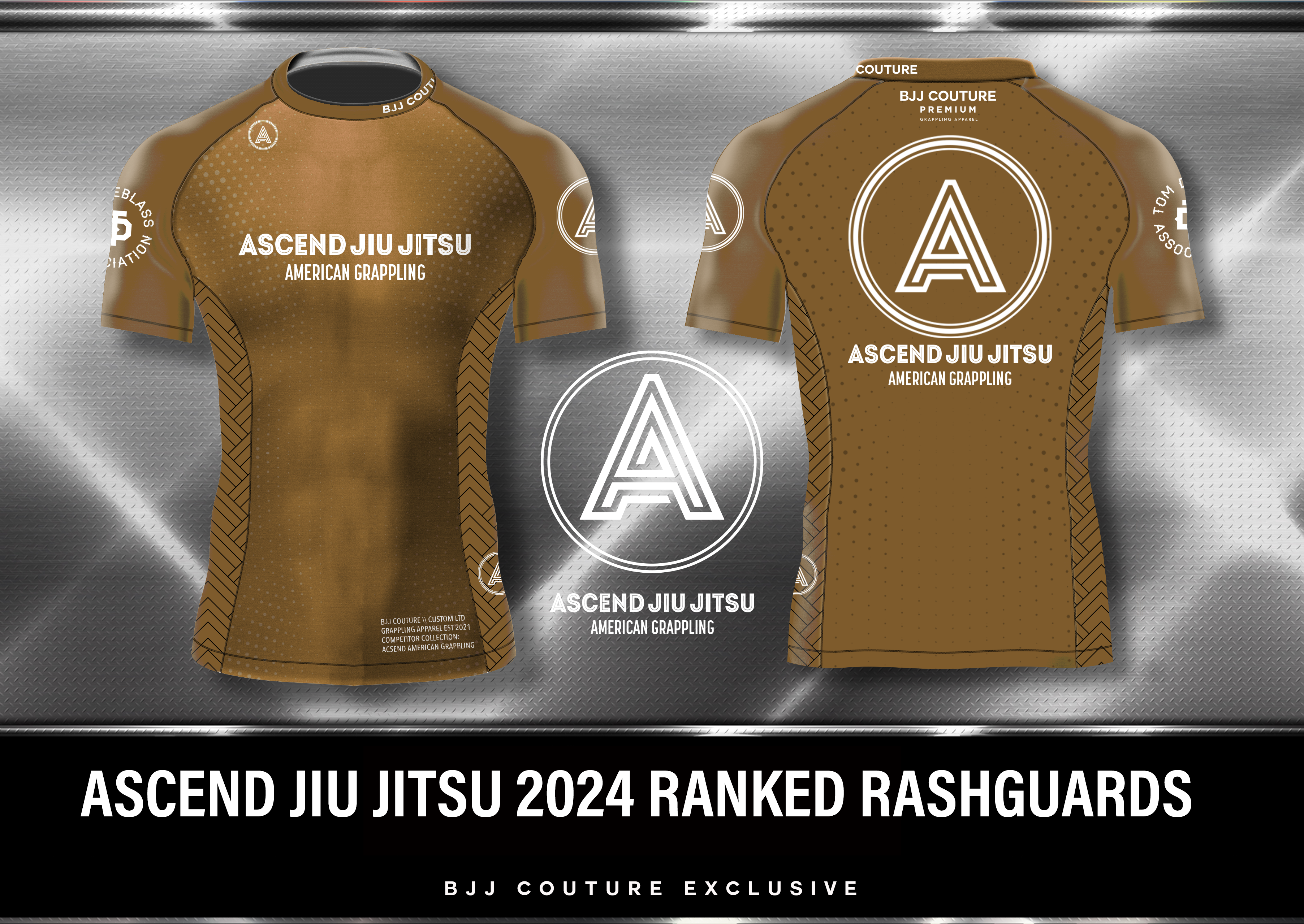 Ascend Jiu Jitsu Ranked Rashguard - Brown