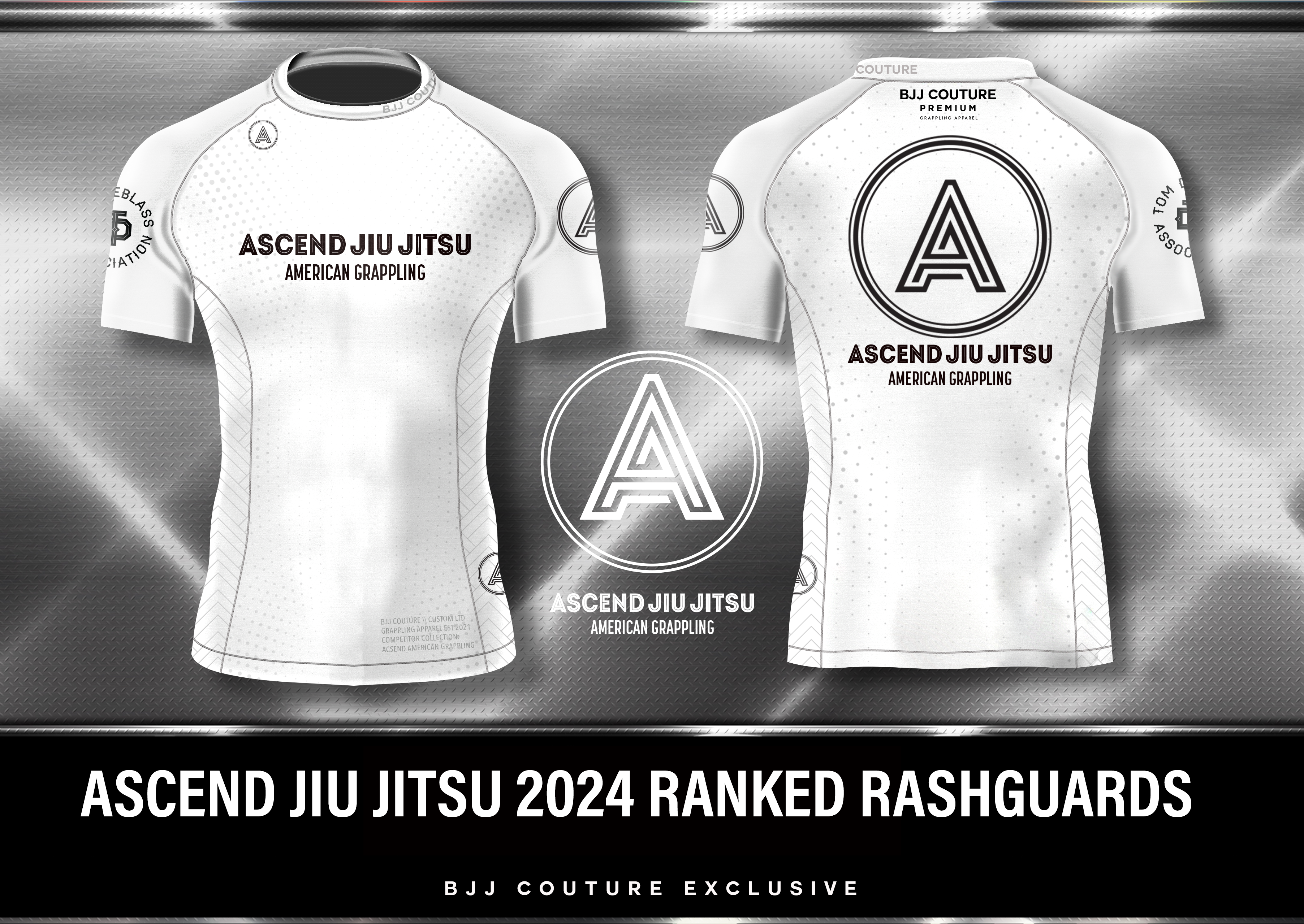 Ascend Jiu Jitsu Ranked Rashguard - White