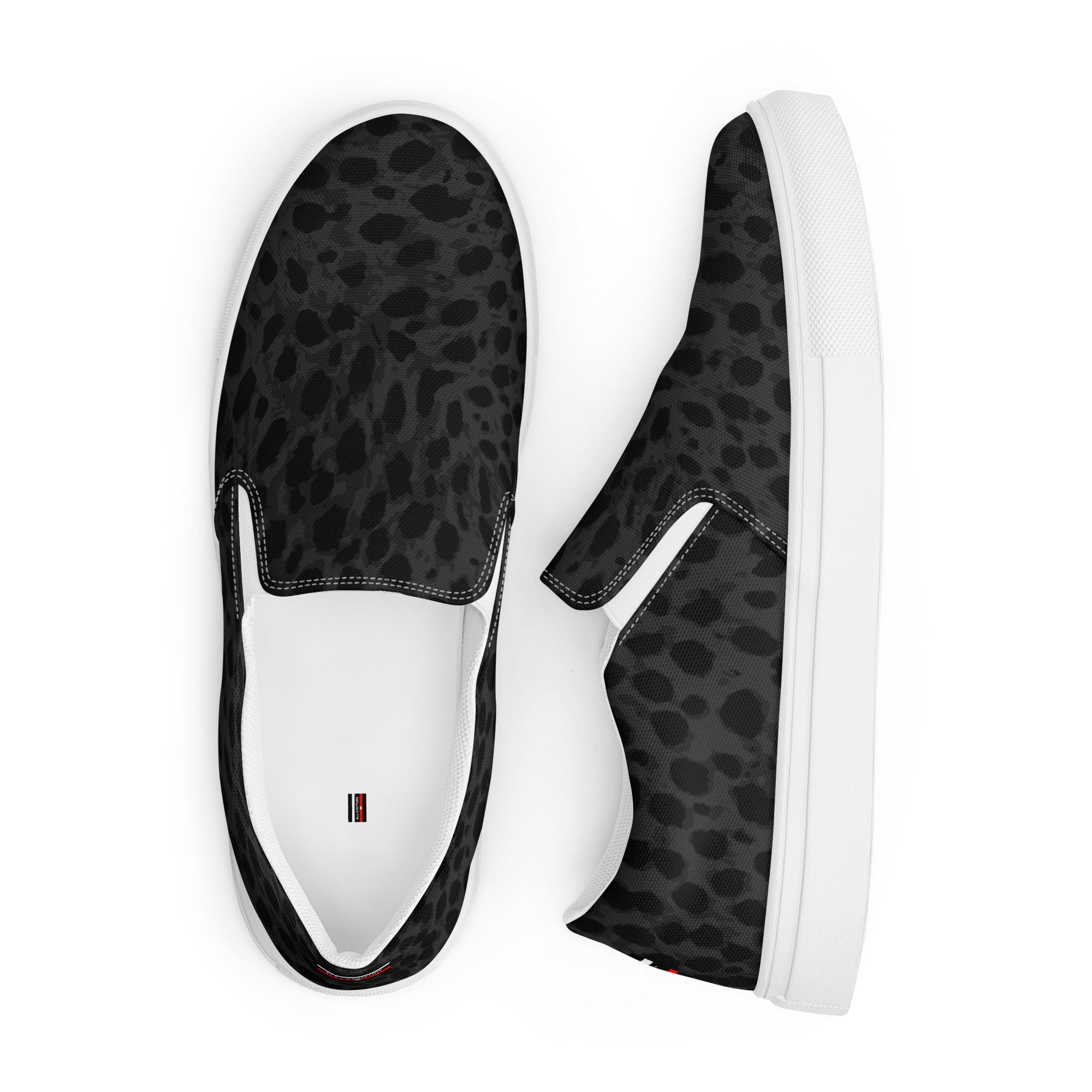 BJJ Couture Black Leopard Men’s slip-on canvas shoes