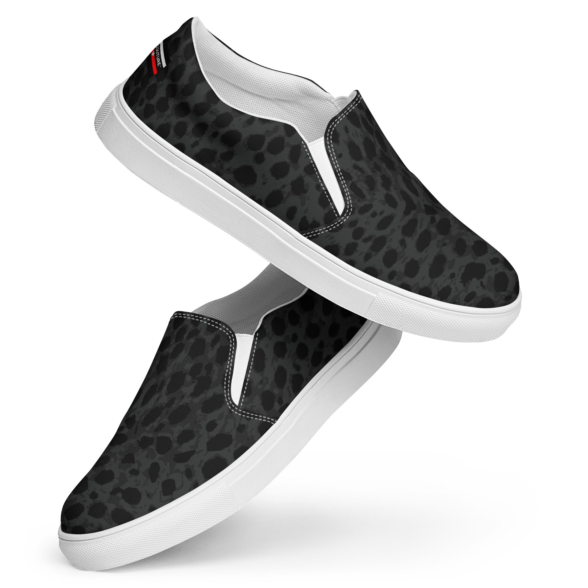 BJJ Couture Black Leopard Women’s slip-on canvas shoes