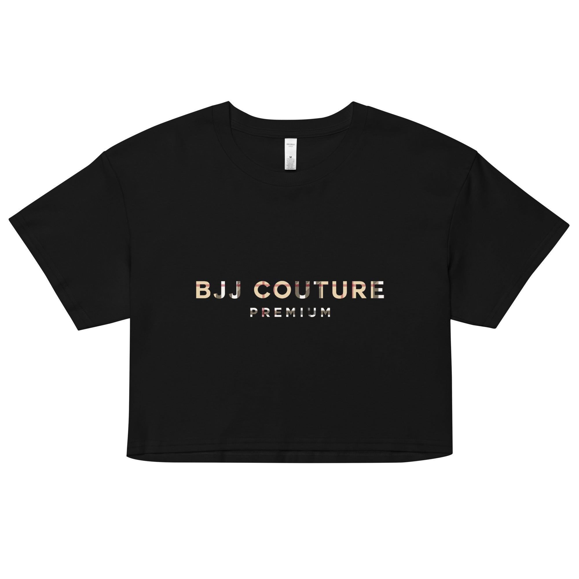 BJJ Couture Premium Tartan Black & Tan Women’s crop top