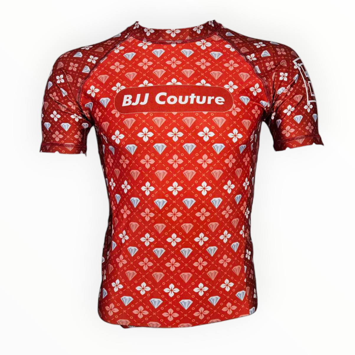 BJJ Couture Red Seamless Diamond Rashguard