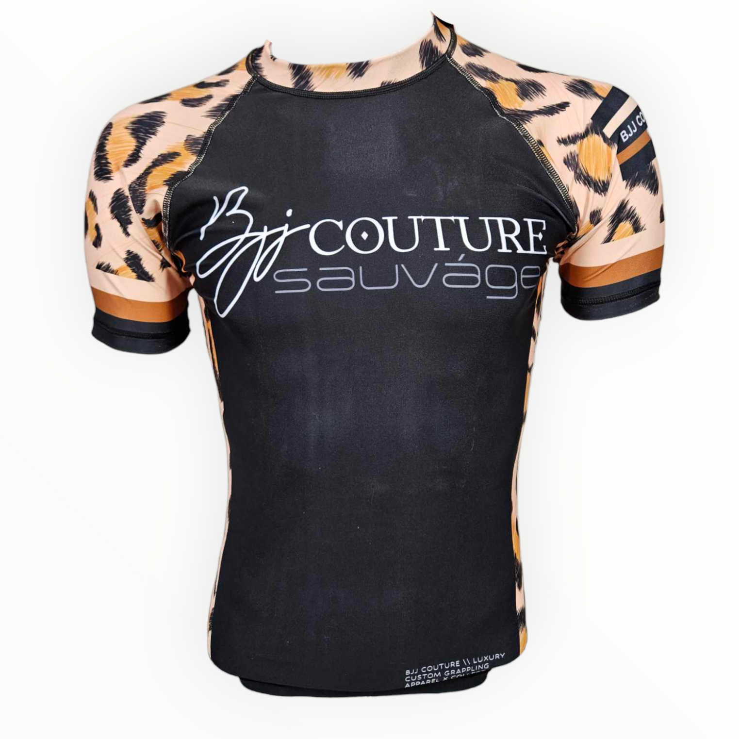 BJJ Couture Leopard Print Black & Brown Rashguard