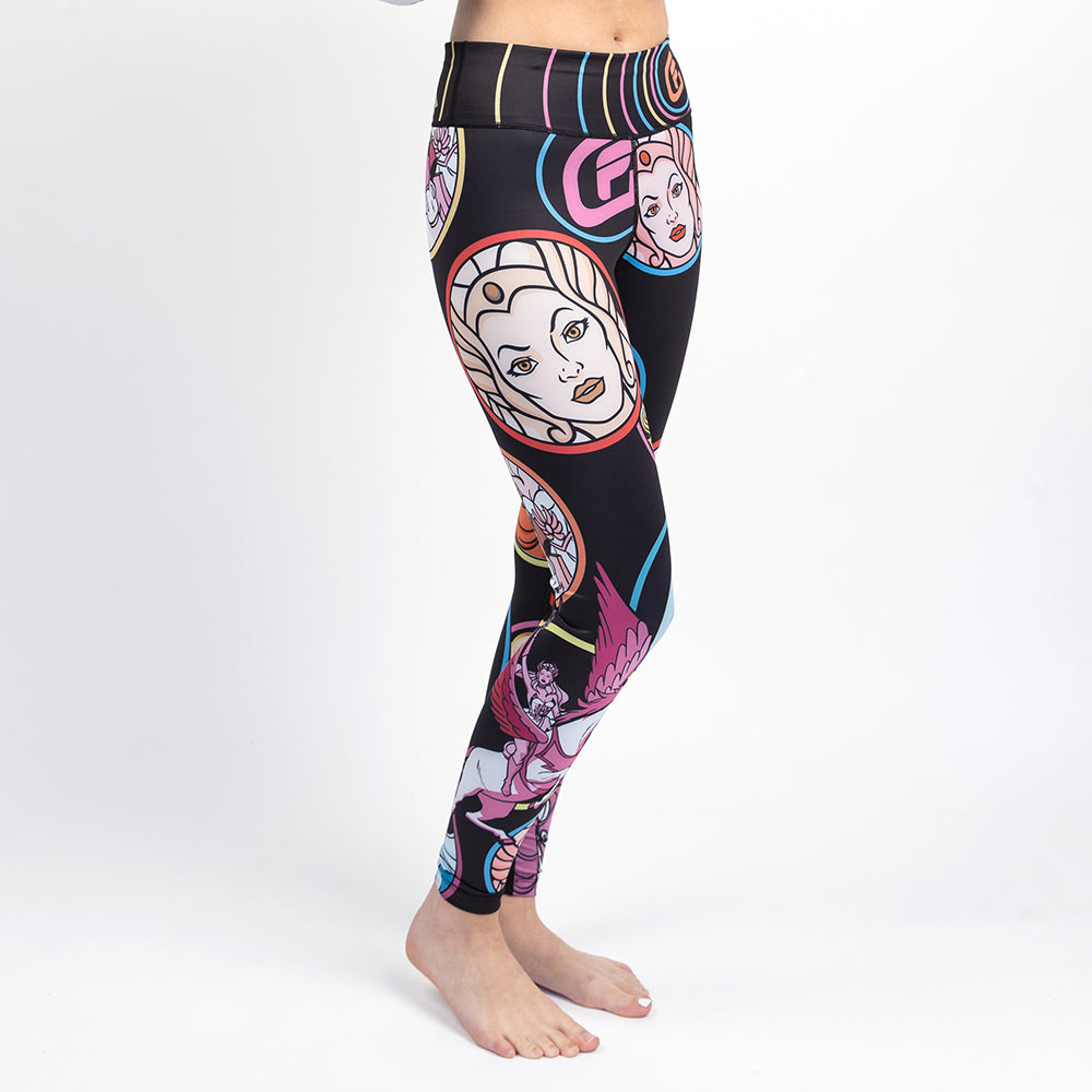 Fusion Fight Gear She-Ra Kids Leggings BJJ Spats Compression- Black