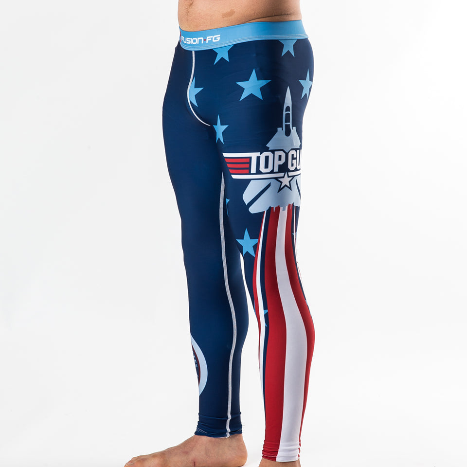 Fusion Fight Gear Top Gun Classic BJJ Spats Compression Pants- Navy (RETIRED)