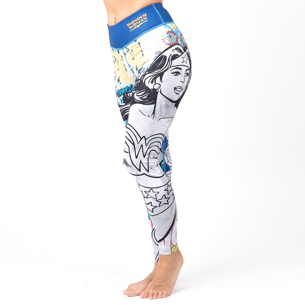 Fusion Fight Gear Wonder Woman 1984 Newsprint Spats Compression Leggings