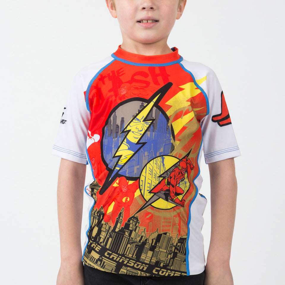Fusion Fight Gear The Flash Crimson Comet Kids BJJ Rash Guard - Short Sleeve